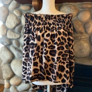 Leopard Print Off-Shoulder Top